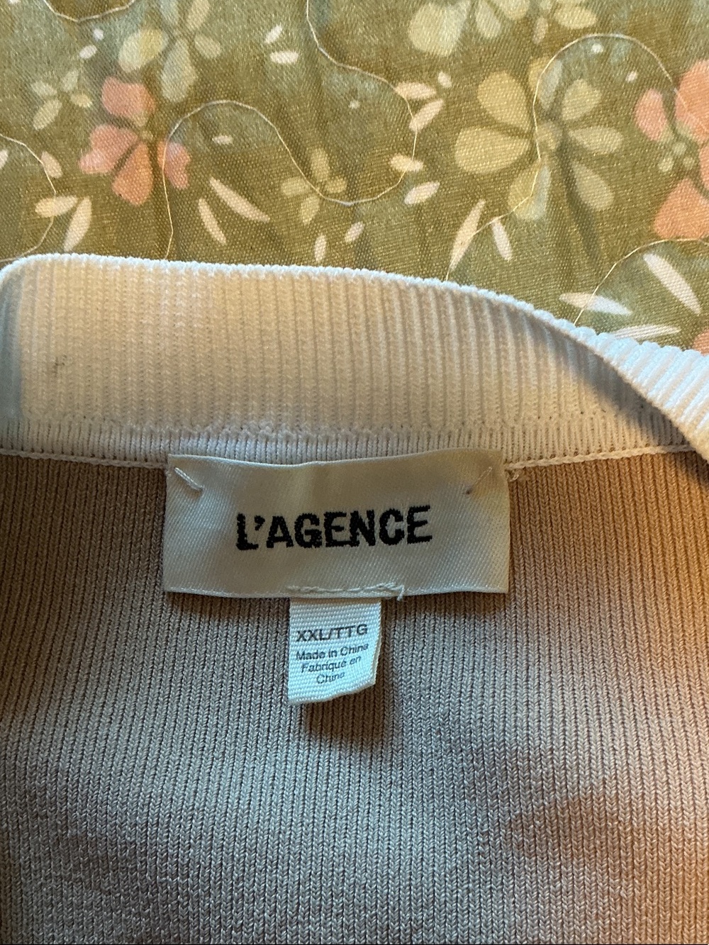 L’AGENCE Leon Women's Beige and White Button-Front Cardigan XXL - Picture 2 of 13